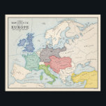 Diplomacy Map of Europe Poster<br><div class="desc">This is a map of Europe and surrounding areas,  compatible with the standard 1901 scenario for the board game Diplomacy.</div>