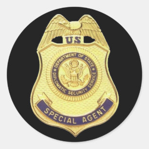 Diplomatic Security sticker (Black Background)