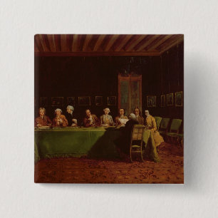 Diplomats Meeting (oil on canvas) 2 Inch Square Button