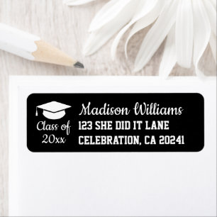 Diplômé 2026 Adresse de Retour Personnalisée