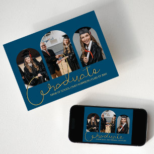 Diplômé   3 Faire-part de collage photo en arc