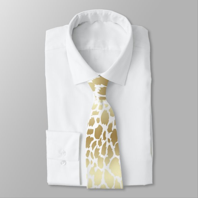 DIPLÔME ANIMAL BLANC D'OR LEOPARD MENS CRAVATE (Attaché)