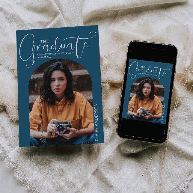 Diplômé Arched Photo Graduate Invitation (Créateur téléchargé)