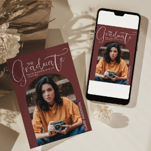 Diplômé Arched Photo Graduate Invitation