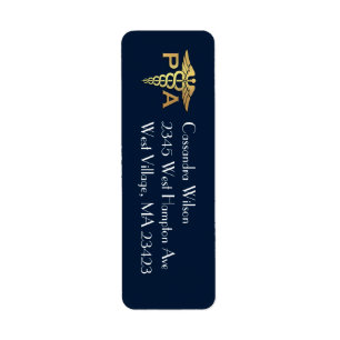 Diplômé Assistant de Médecine AM Bleu Nuit Or