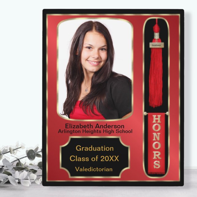 Diplôme avec honneur Plaque photo Rouge (Créateur téléchargé)