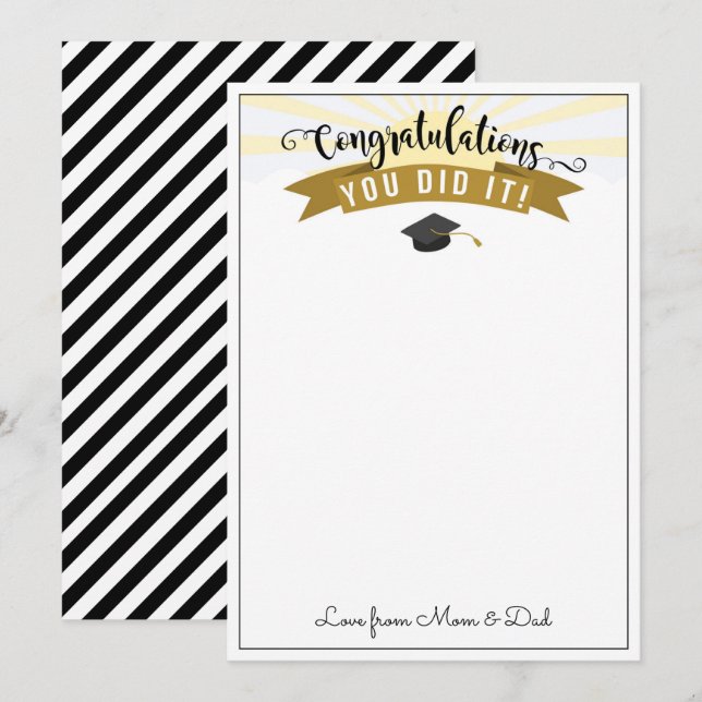 Diplôme Cadeau argent bien fait détenteur de carte (Devant / Derrière)