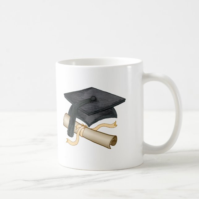 Diplôme de Casquette de grade tasse personnalisée (Droite)
