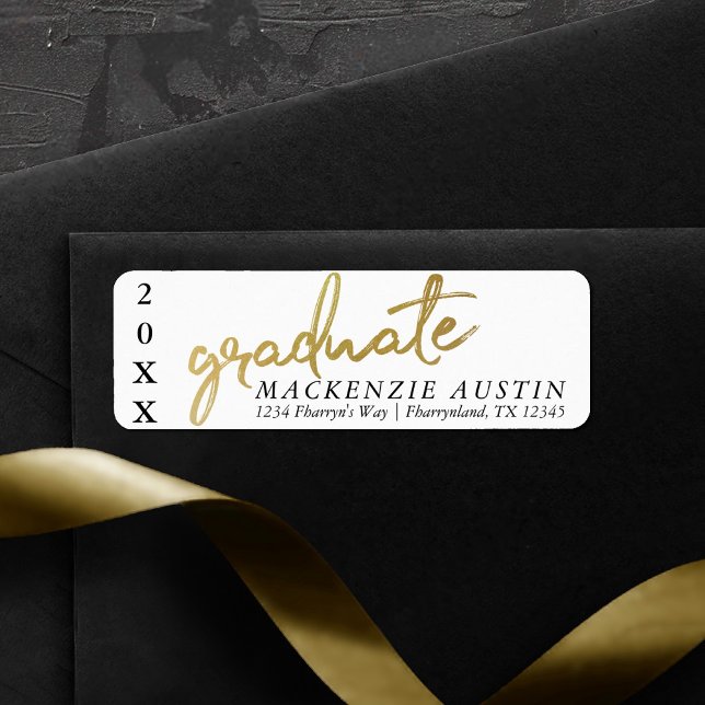 Diplôme d'or et de blanc | Élégant Faux Metallic (Créateur téléchargé)