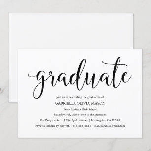 Diplômé   Invitation de la partie de graduation de