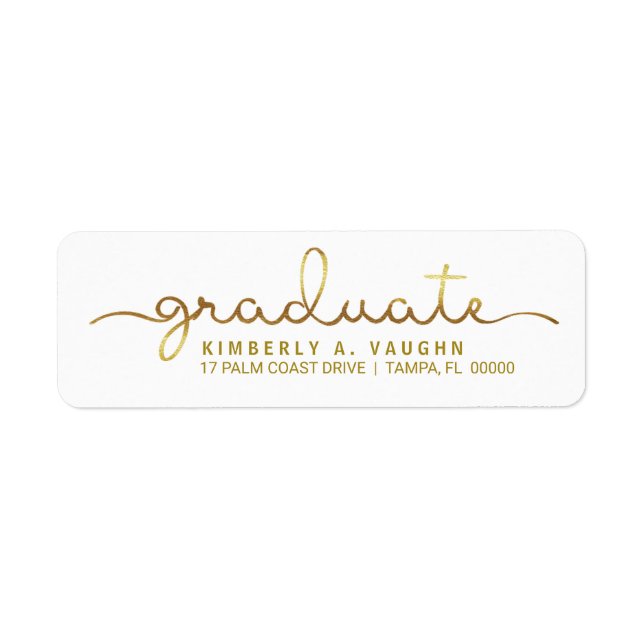 Diplôme manuscrit Gold Foil Look Script (Devant)