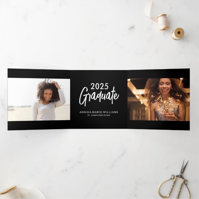 Diplômé Multiphoto Faire-part Tri-Fold (Intérieur)