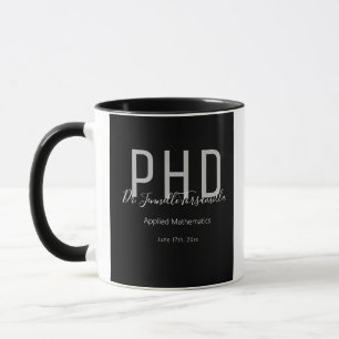 Diplômé Noir Nom Diplôme PhD Mug