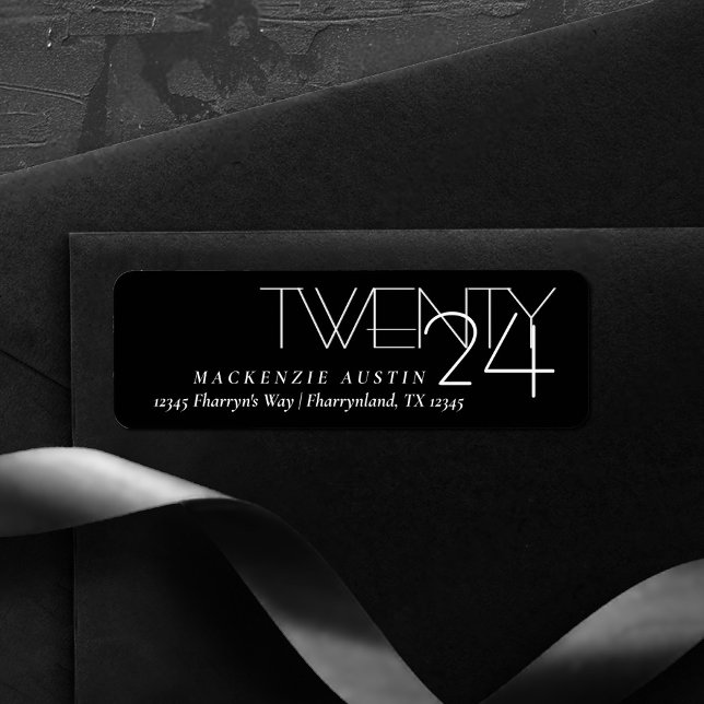 Diplôme simple | Modern Grad Adresse de retour (Créateur téléchargé)