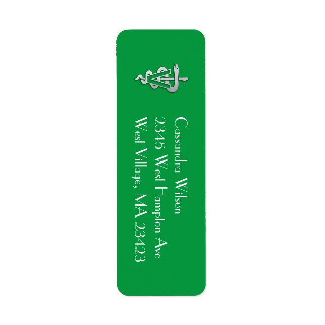 Diplômé Vétérinaire Vert Argent (Devant)