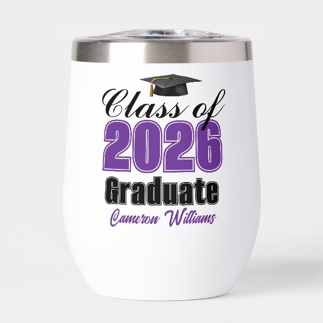 Diplômé Violet Personnalisé de la Promotion 2026 (Avant)
