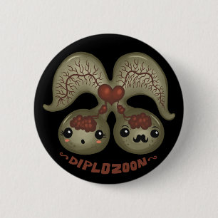 Diplozoon paradoxum 2 inch round button