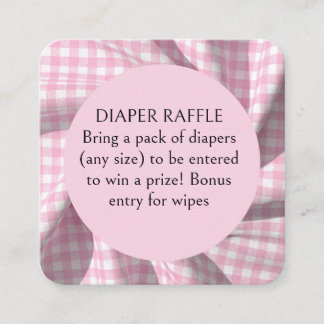 Dipper Raffle gingham baby shower Enclosure Card