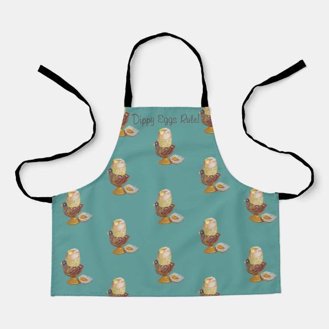 dippy egg chicken shaped egg cup fun apron (Front)