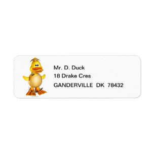 Dippy the Duckling Return Address Labels