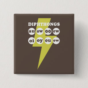Dipthongs Learning English with phonics 2 Inch Square Button