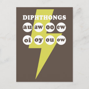 Dipthongs Learning English with phonics Postcard