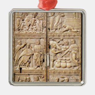 Diptych showing the Miracles of Christ Metal Ornament