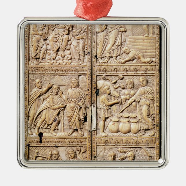 Diptych showing the Miracles of Christ Metal Ornament (Front)