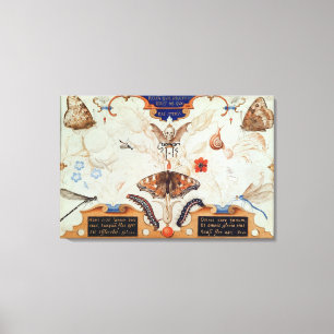 Diptych with flowers and insects, 1591 canvas print