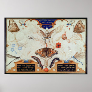 Diptych with flowers and insects, 1591 poster