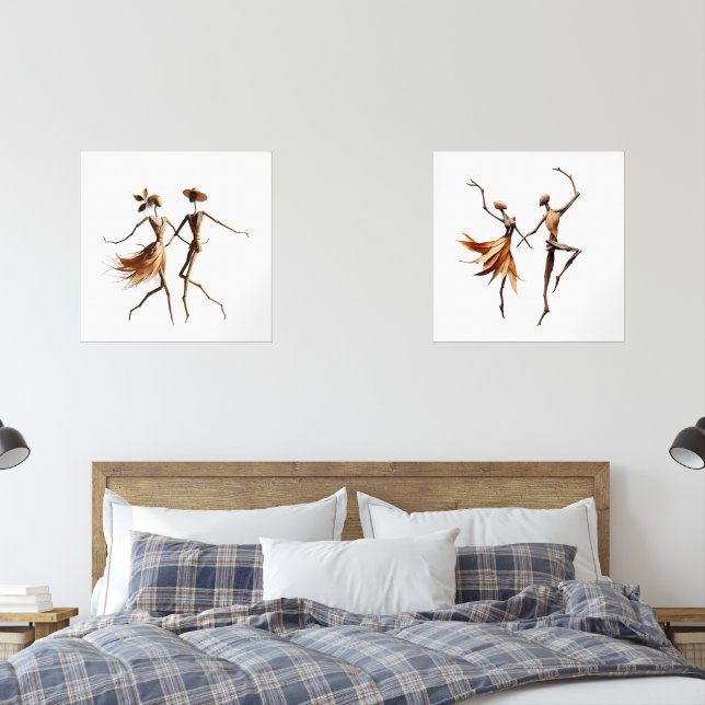 Diptyque valse de forêt : Deux panneaux d'art coup (Chambre à coucher)