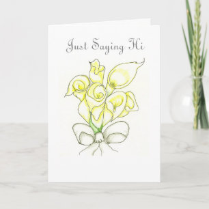 Dire juste salut la carte de voeux vierge de note