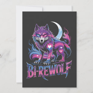 Dire Wolf Birewolf Bisexual LGBT Invitation