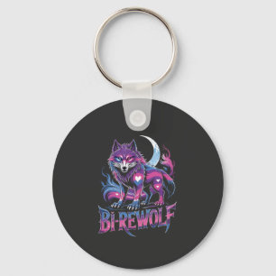Dire Wolf Birewolf Bisexual LGBT Keychain