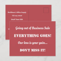 Direct Mail Going Out of Business Sale Advertising