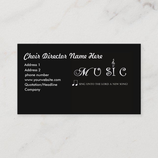 Directeur carte de visite de choeur (Devant)