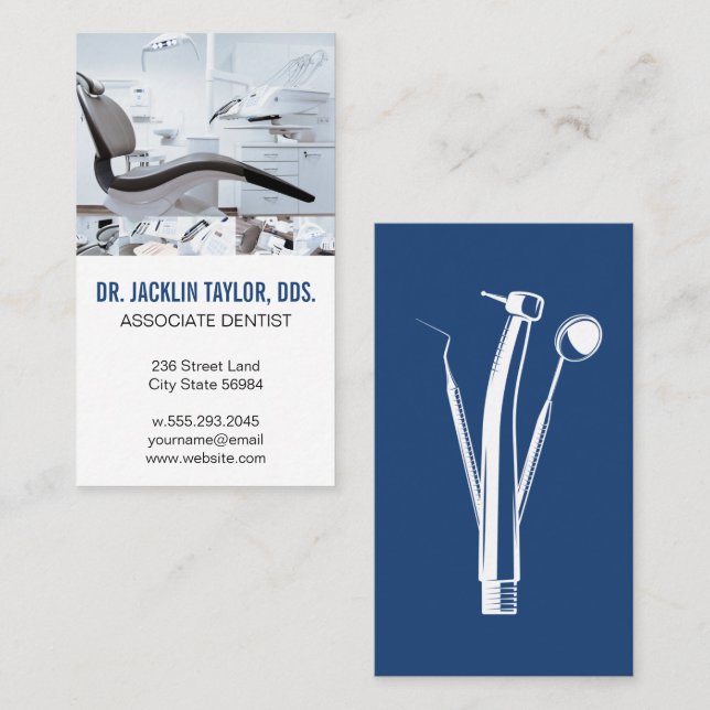 Directeur du bureau dentaire | Carte de visite den (Devant / Derrière)