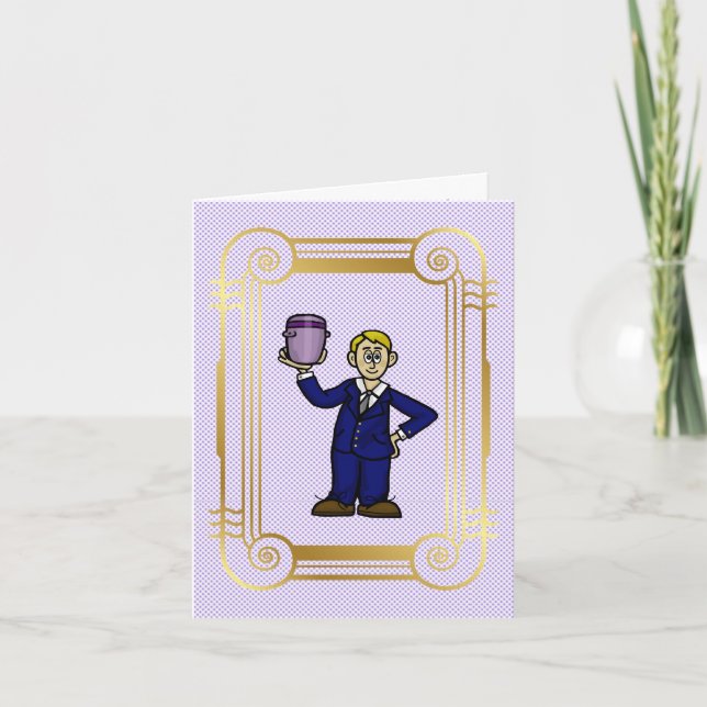 Directeur Funéraire Homme Avec Carte De Voeux Urn (Devant)