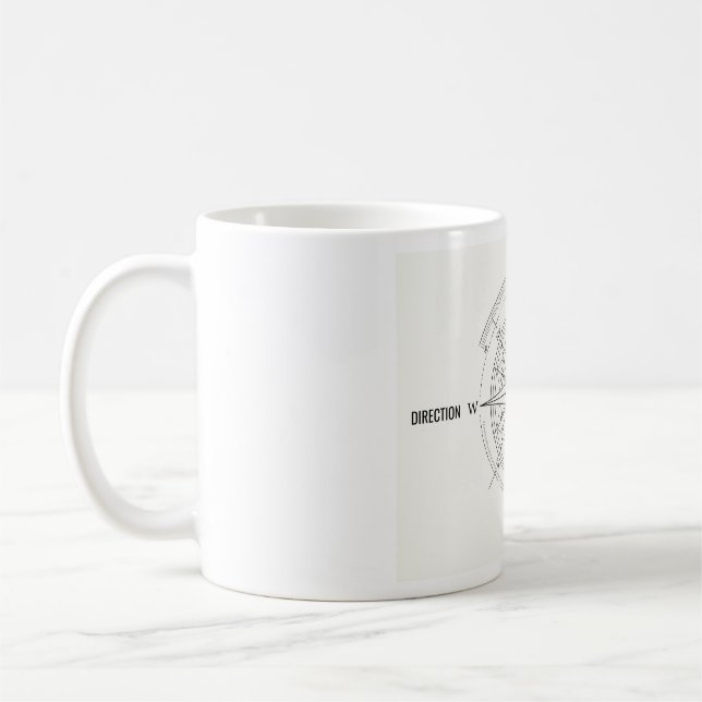Direction Discovery Nautical Compass Rose  Coffee Mug (Left)