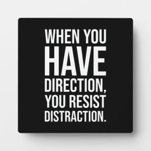 Direction vs Distraction, Gym, Hustle, Success Plaque