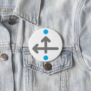 Directional Arrow Modern Minimalist Geometric  3 Inch Round Button