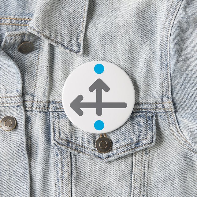 Directional Arrow Modern Minimalist Geometric  3 Inch Round Button (Creator Uploaded)