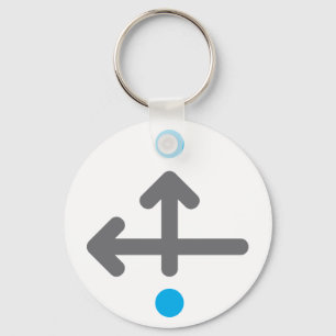 Directional Arrow Modern Minimalist Geometric  Keychain