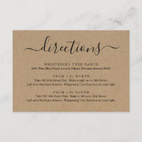 Directions Enclosure Card - Simple Kraft Paper