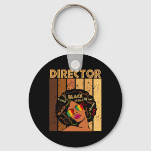 Director Afro African American Women Black History Keychain