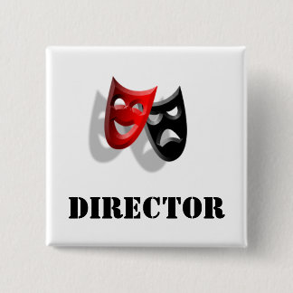 Director and Masks Badge 2 Inch Square Button