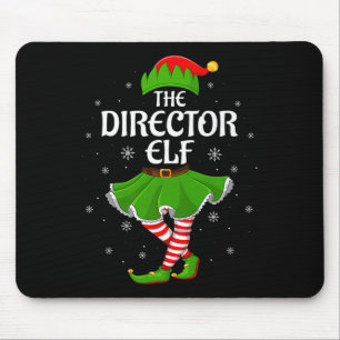 Director Elf Christmas Family Girls Women Elf Squa Mouse Pad