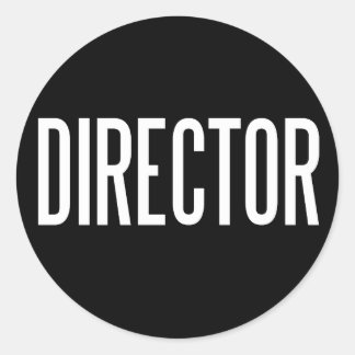 Director glossy round sticker (black)