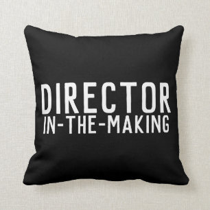 Director in-the-making BW Throw Pillow