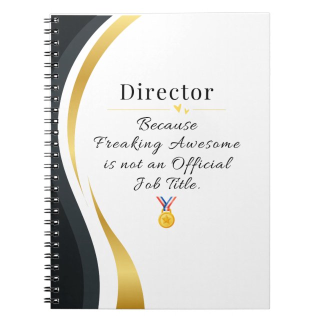 Director Notebook - Funny Job Title Gift (Front)